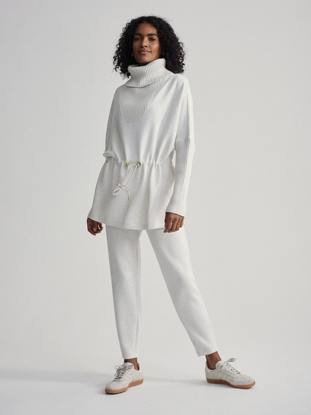 Suffolk Longline Sweat Ivory Marl - Varley