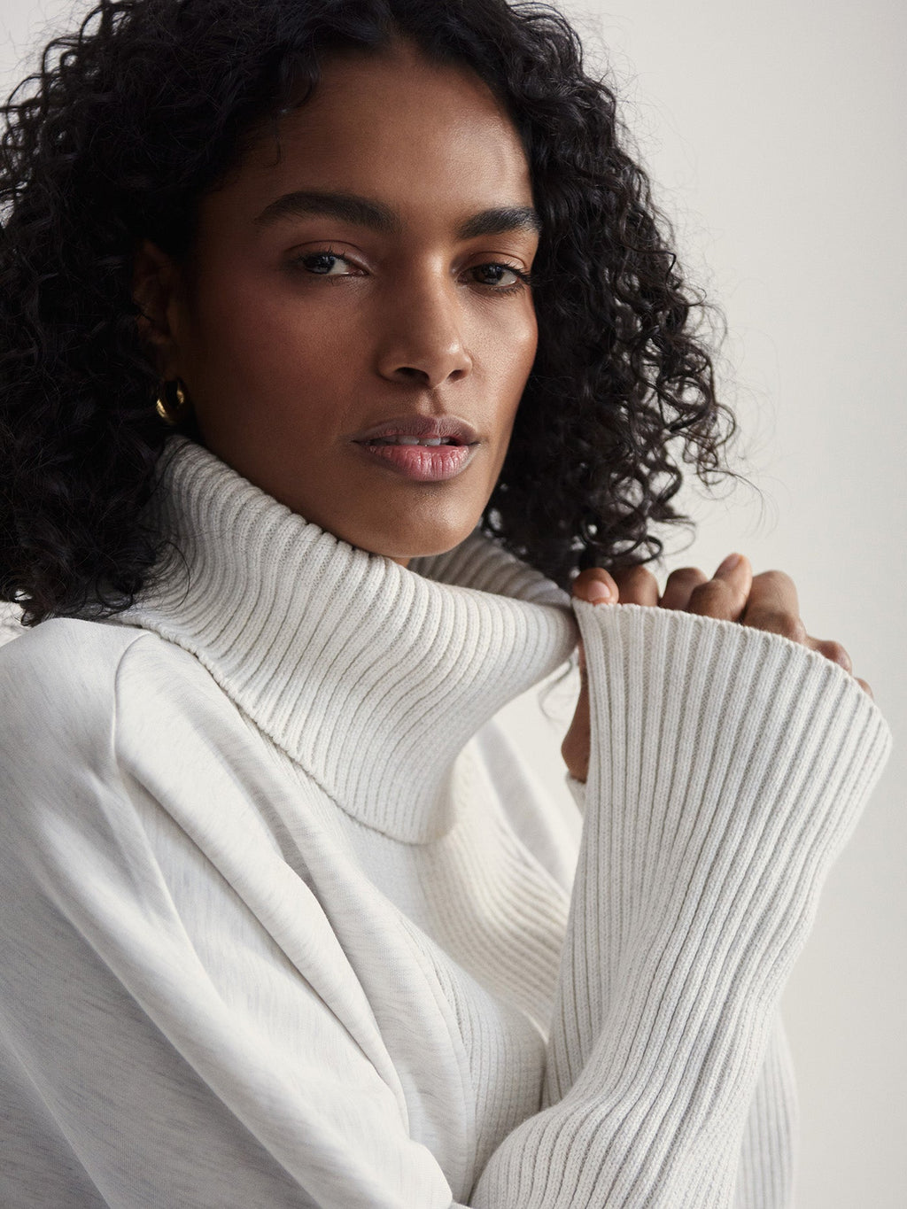 Suffolk Longline Sweat Ivory Marl - Varley