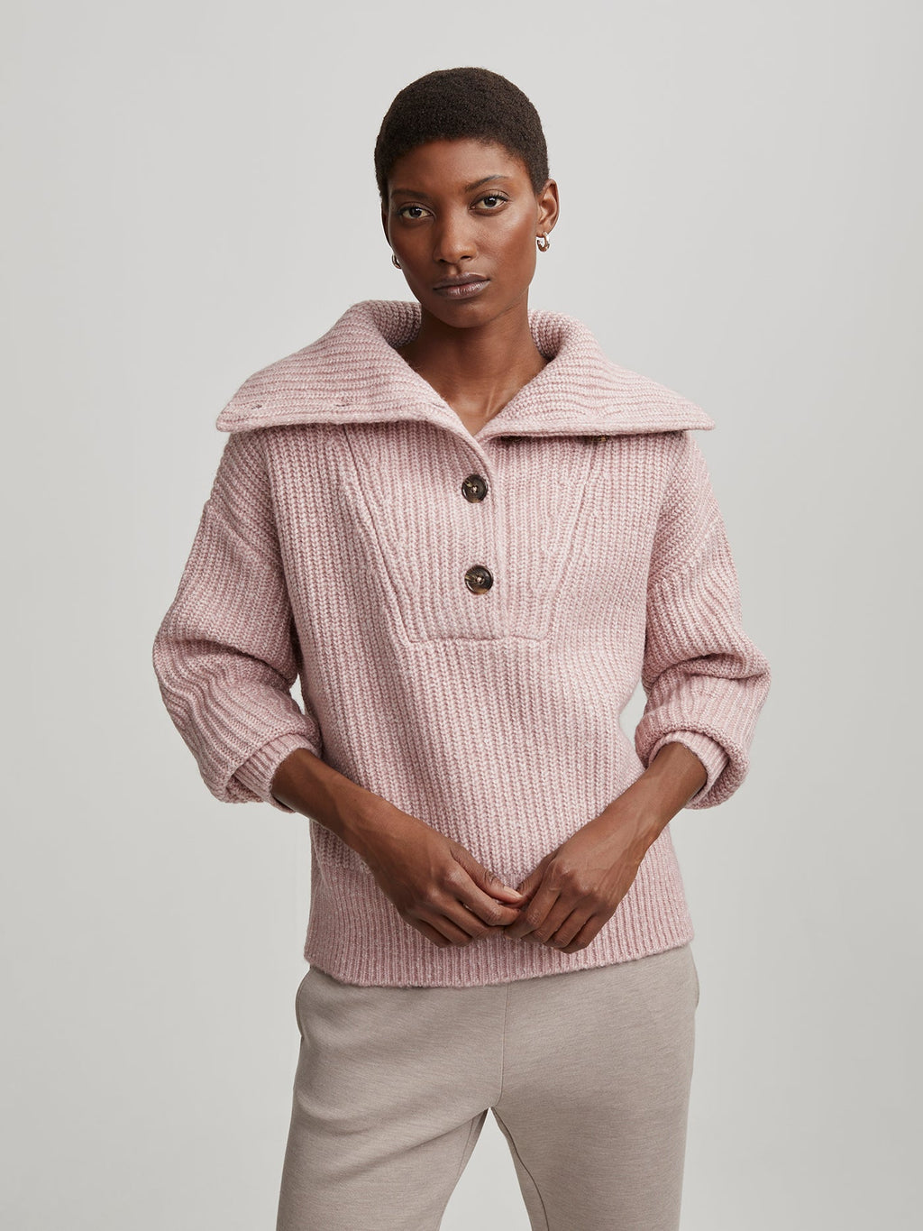 Peverel Button Placket Knit | VARLEY US Woodrose - Varley