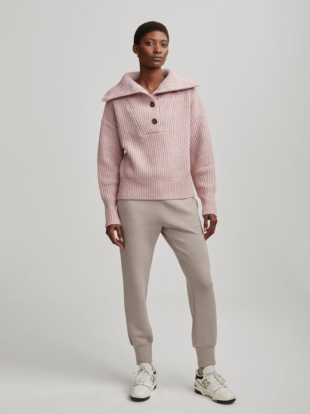 Peverel Button Placket Knit | VARLEY US Woodrose - Varley