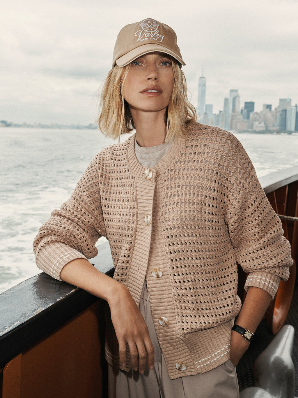 Kris Relaxed Fit Knit Cardigan | VARLEY US Light Taupe - Varley
