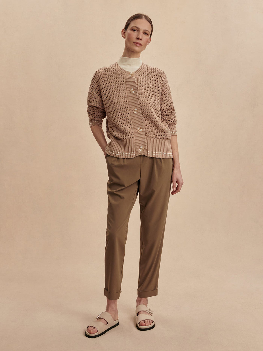 Kris Relaxed Fit Knit Cardigan | VARLEY US Light Taupe - Varley
