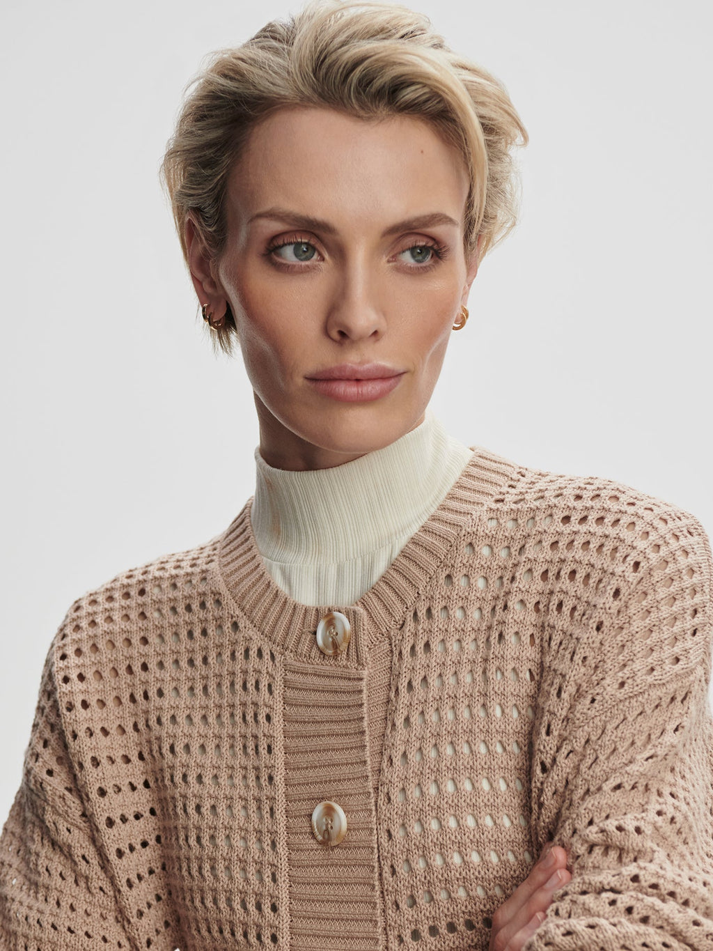 Kris Relaxed Fit Knit Cardigan | VARLEY US Light Taupe - Varley