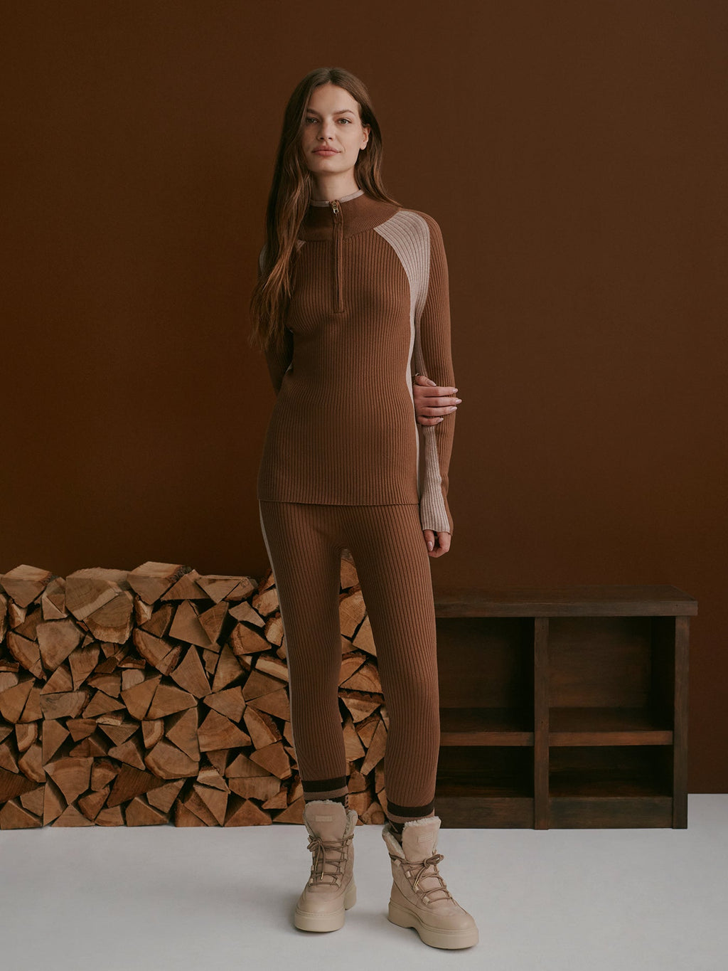 Bellings Half Zip Knit Cocoa Dust - Varley