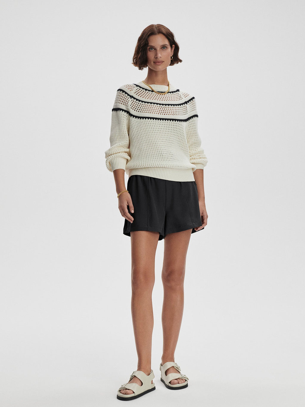 Padbury Pointelle Knit Sweater Egret - Varley