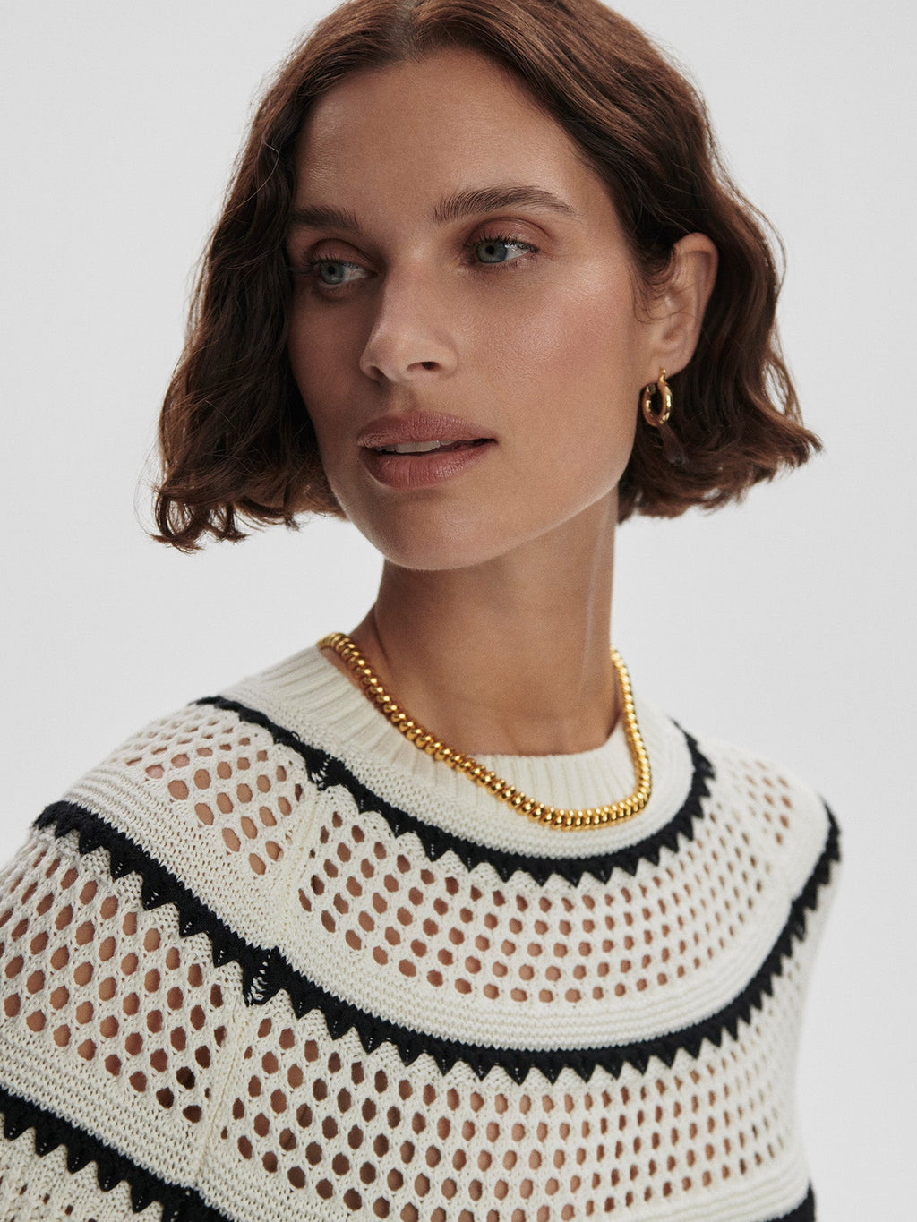 Padbury Pointelle Knit Sweater Egret - Varley