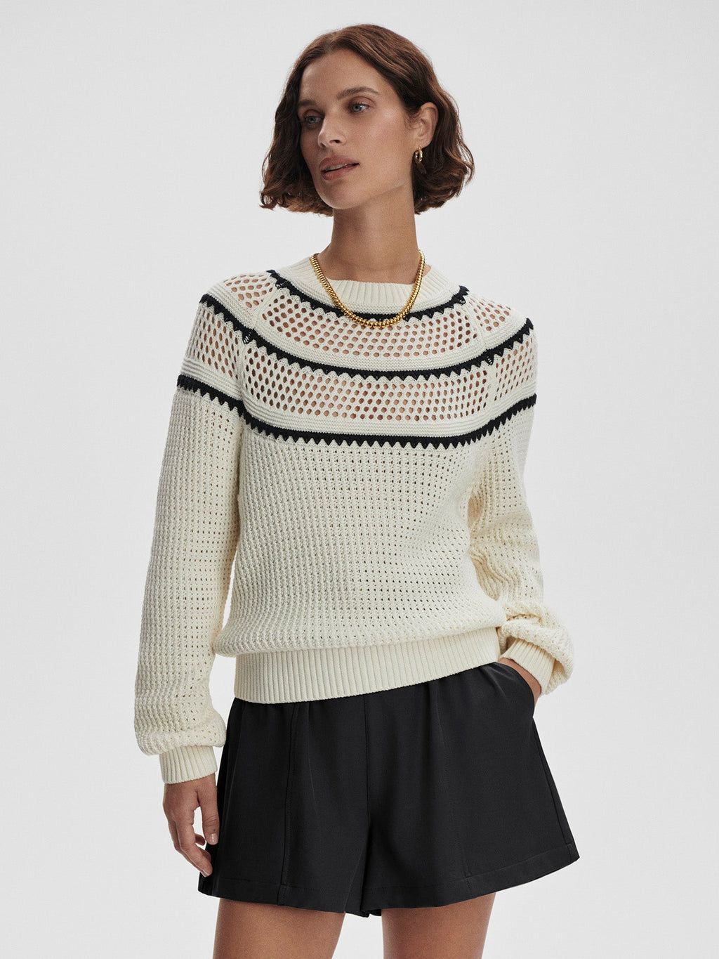 Padbury Pointelle Knit Sweater Egret - Varley
